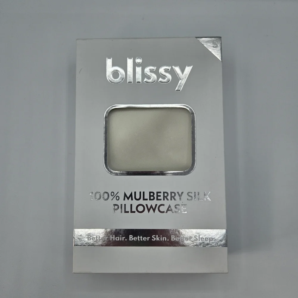 NWT Blissy Mulberry Silk Pillowcase, Ivory White, Standard/Queen or King Size - Picture 5 of 10